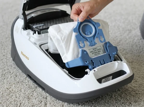 Hand installing Miele GN AirClean Dustbags in a C3 vacuum cleaner