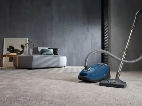 Miele Complete C3 PowerLine Petrol Blue canister vacuum cleaner full view
